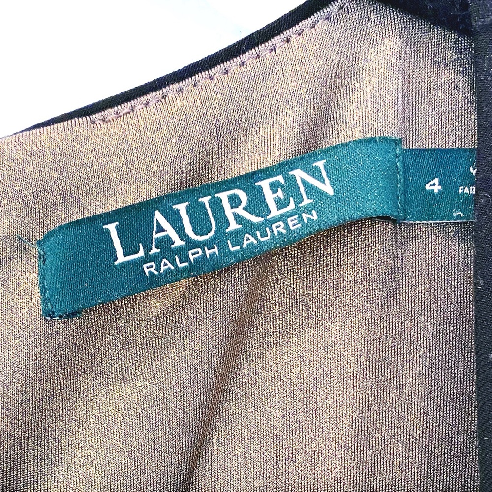 Black Ralph Lauren gown with gold trim - Picture 3 of 5
